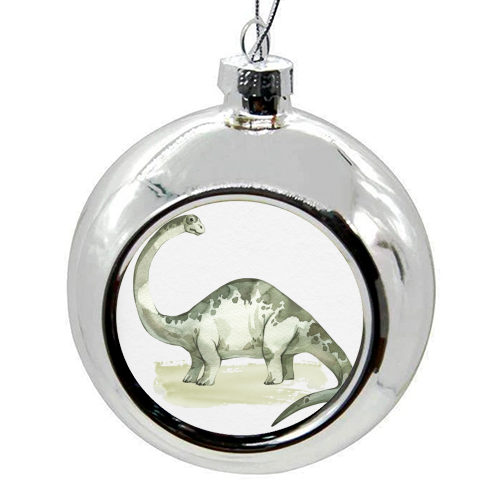 Brontosaurus - colourful christmas bauble by Gal Design