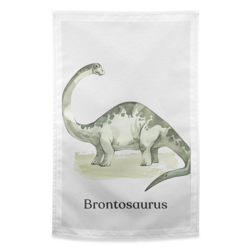 Brontosaurus - funny tea towel by Gal Design