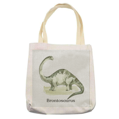 Brontosaurus - printed canvas tote bag by Gal Design
