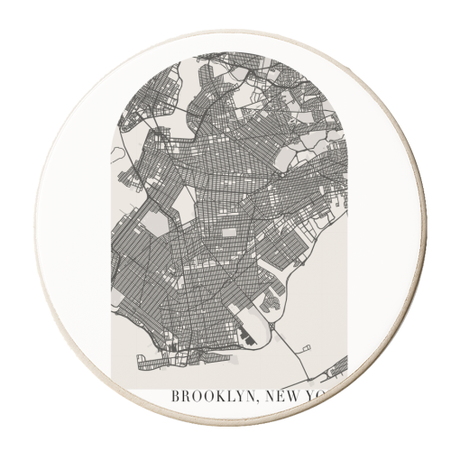 Brooklyn New York Arch Street Map 2 - personalised beer coaster by Toni Scott