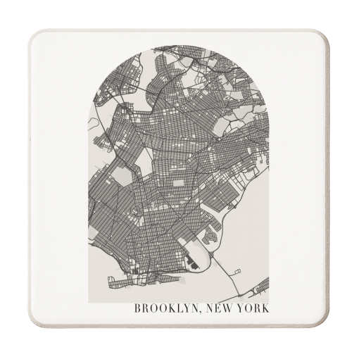 Brooklyn New York Arch Street Map 2 - personalised beer coaster by Toni Scott