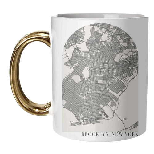 Brooklyn New York Arch Street Map 2 - unique mug by Toni Scott