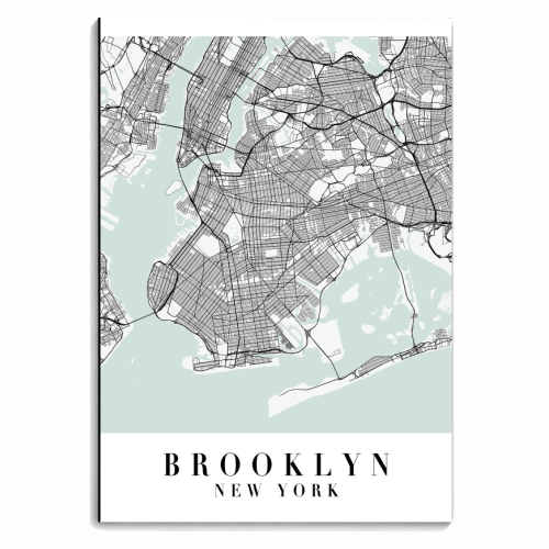 Brooklyn New York Blue Water Street Map - personalised A4, A5, A6 notebook by Toni Scott
