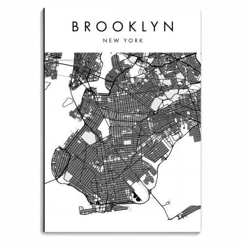Brooklyn New York Minimal Modern Street Map - personalised A4, A5, A6 notebook by Toni Scott