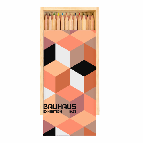 Brown Bauhaus Aesthetic - Coloured Pencils with Box by EZbie
