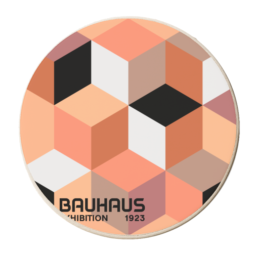 Brown Bauhaus Aesthetic - personalised beer coaster by EZbie