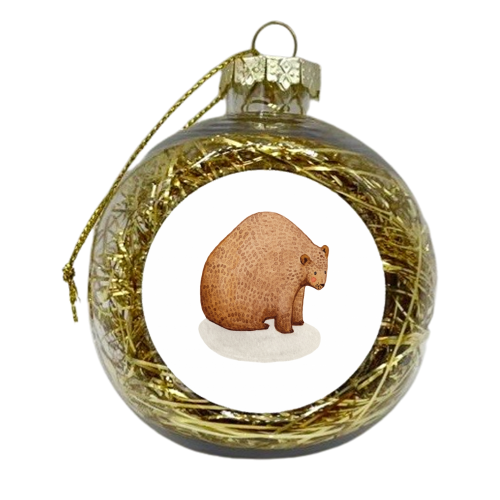 Brown Bear - xmas bauble by Isobel Woodcock