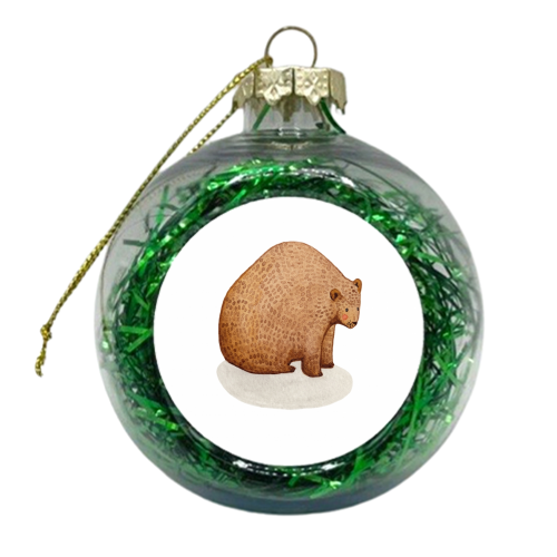 Brown Bear - xmas bauble by Isobel Woodcock