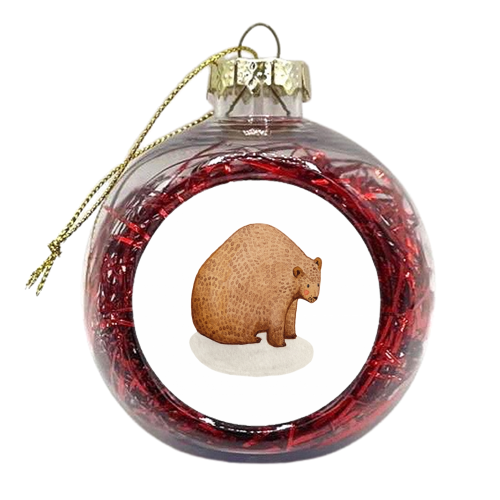 Brown Bear - xmas bauble by Isobel Woodcock