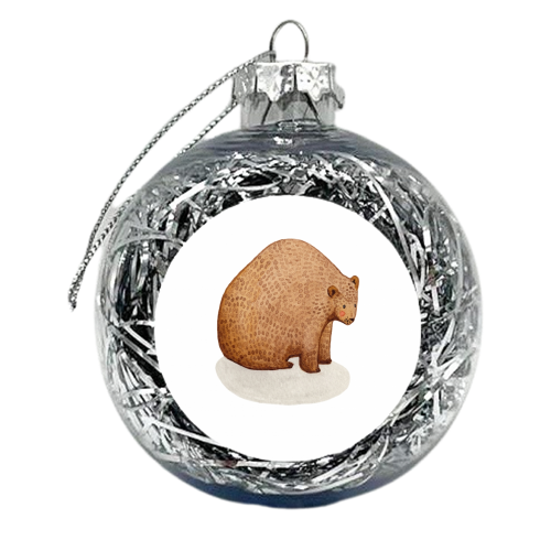 Brown Bear - xmas bauble by Isobel Woodcock