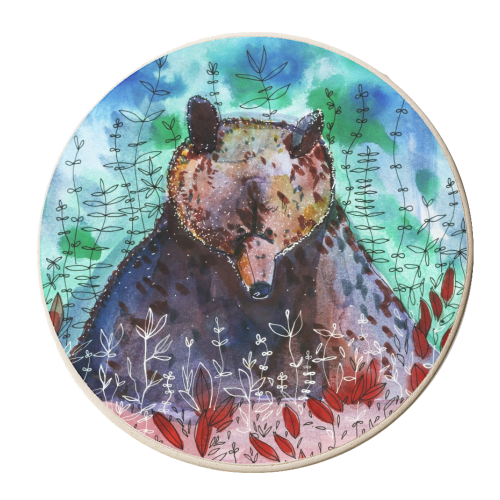 Brown bear - personalised beer coaster by Aleshka K
