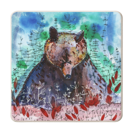 Brown bear - personalised beer coaster by Aleshka K