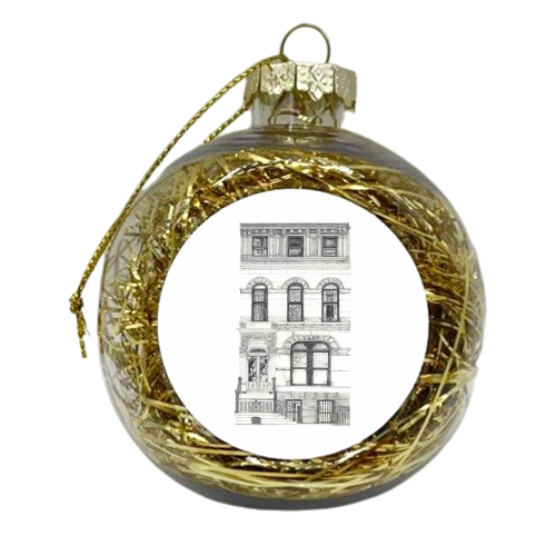 Brownstone, Brooklyn, NYC - xmas bauble by piljam