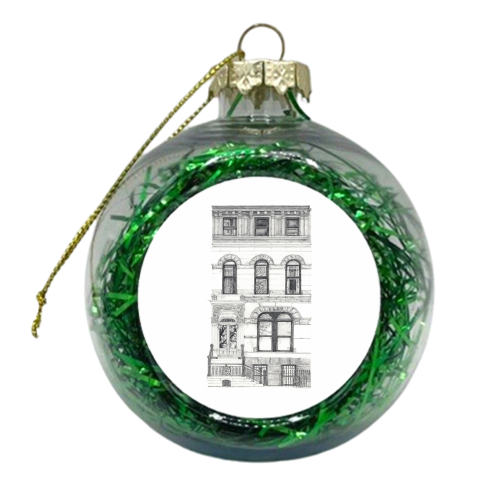 Brownstone, Brooklyn, NYC - xmas bauble by piljam