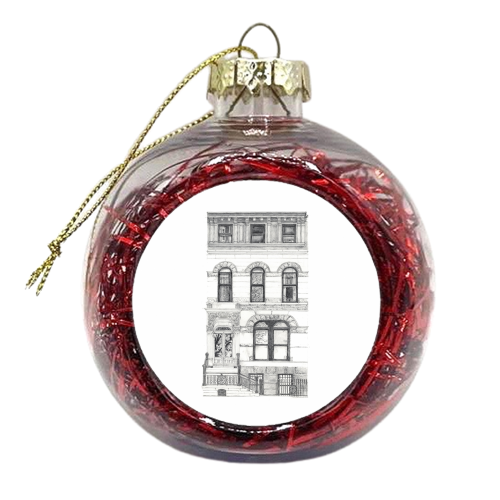 Brownstone, Brooklyn, NYC - xmas bauble by piljam