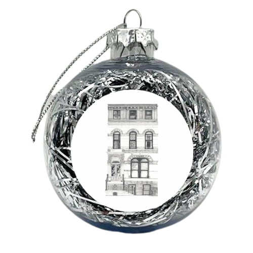 Brownstone, Brooklyn, NYC - xmas bauble by piljam