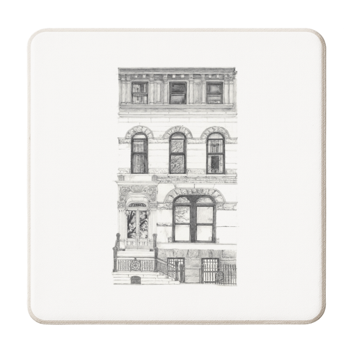 Brownstone, Brooklyn, NYC - personalised beer coaster by piljam