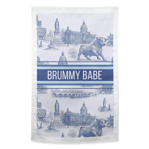 Brummy Babe - funny tea towel by Lilly Rose