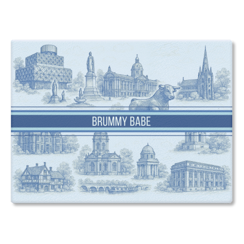 Brummy Babe - glass chopping board by Lilly Rose