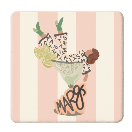 Brunette Lime Rita Margarita Cocktail - personalised beer coaster by Steph Pryor