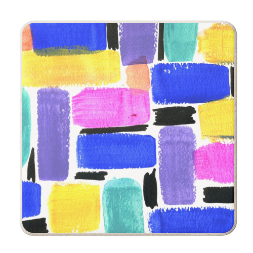 Brush art - personalised beer coaster by Colour Pop Prints