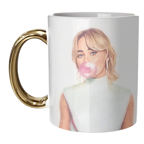 Bubble-gum Sabrina - unique mug by DOLLY WOLFE