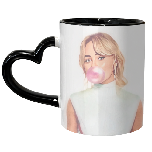Bubble-gum Sabrina - unique mug by DOLLY WOLFE