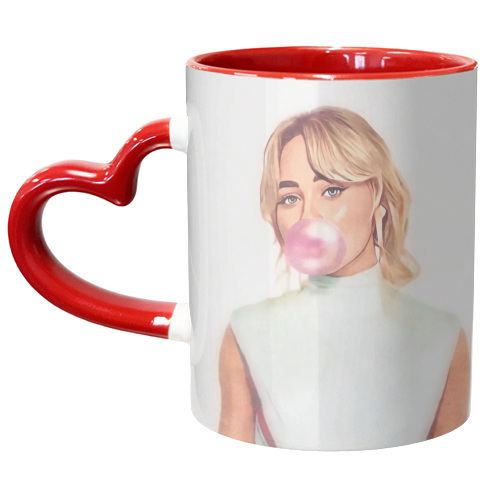 Bubble-gum Sabrina - unique mug by DOLLY WOLFE
