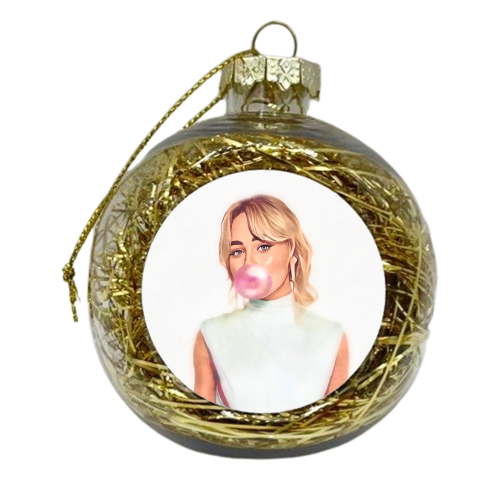 Bubble-gum Sabrina - xmas bauble by DOLLY WOLFE