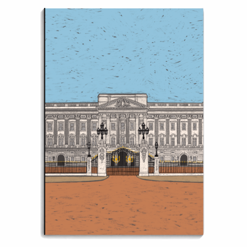 Buckingham Palace Coloured Pencil Illustration - personalised A4, A5, A6 notebook by Adam Regester