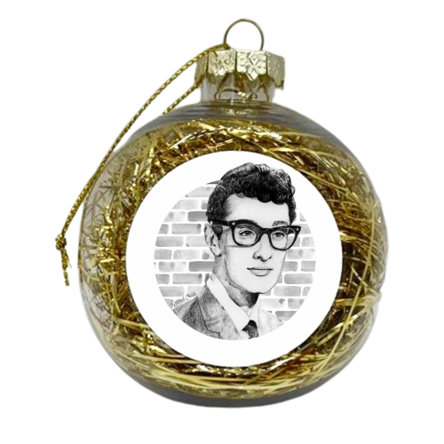 Buddy Holly - xmas bauble by Daniel Cash