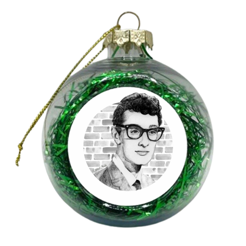 Buddy Holly - xmas bauble by Daniel Cash