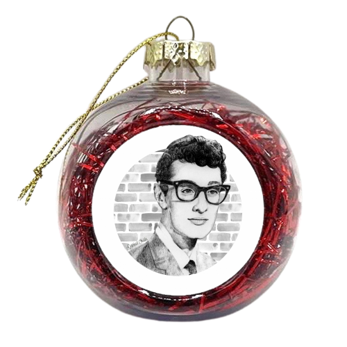 Buddy Holly - xmas bauble by Daniel Cash