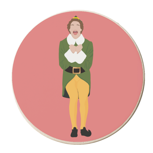 Buddy the Elf - personalised beer coaster by Cheryl Boland