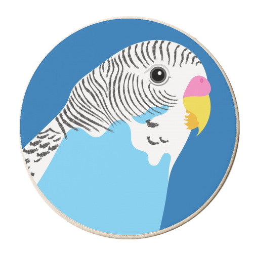 Budgie - personalised beer coaster by Adam Regester