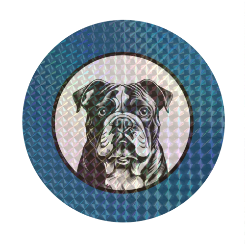 Bulldog Cameo Dog Portrait - Circle Sticker by Adam Regester