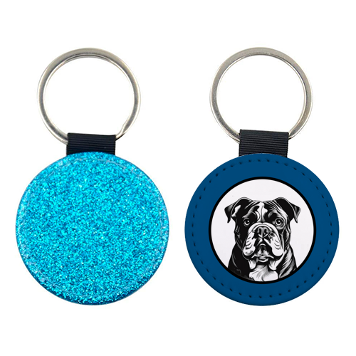 Bulldog Cameo Dog Portrait - keyring by Adam Regester