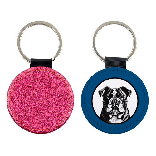 Bulldog Cameo Dog Portrait - keyring by Adam Regester