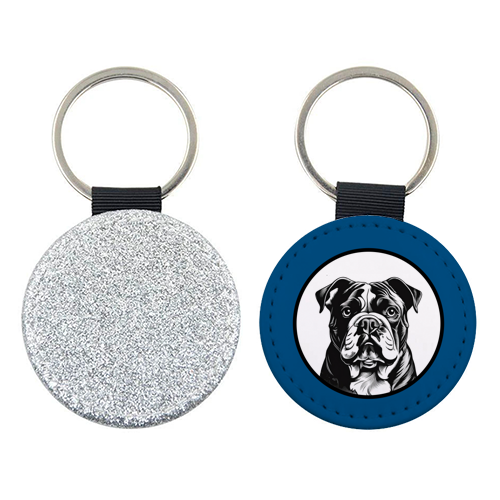 Bulldog Cameo Dog Portrait - keyring by Adam Regester