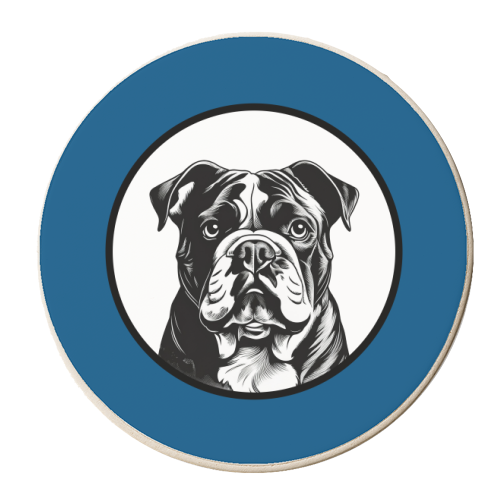 Bulldog Cameo Dog Portrait - personalised beer coaster by Adam Regester