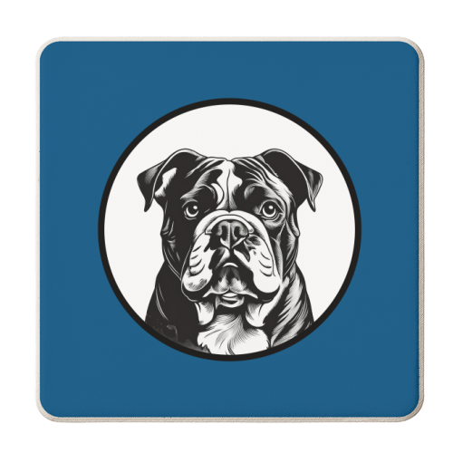 Bulldog Cameo Dog Portrait - personalised beer coaster by Adam Regester