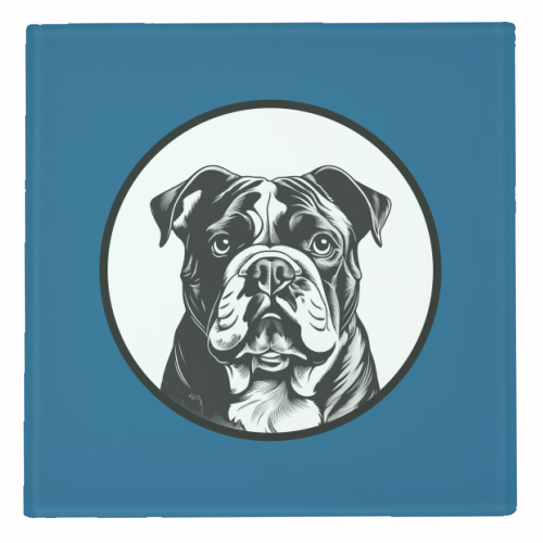 Bulldog Cameo Dog Portrait - personalised beer coaster by Adam Regester