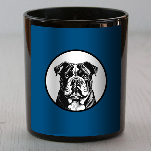 Bulldog Cameo Dog Portrait - scented candle by Adam Regester