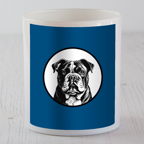 Bulldog Cameo Dog Portrait - scented candle by Adam Regester