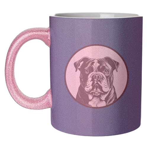 Bulldog Cameo Dog Portrait - unique mug by Adam Regester