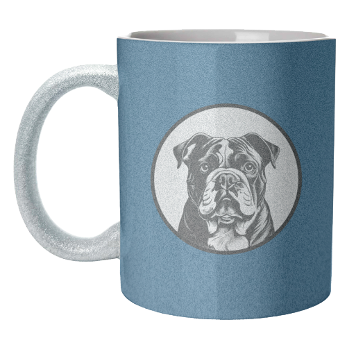 Bulldog Cameo Dog Portrait - unique mug by Adam Regester