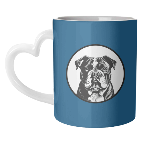 Bulldog Cameo Dog Portrait - unique mug by Adam Regester