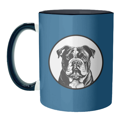 Bulldog Cameo Dog Portrait - unique mug by Adam Regester