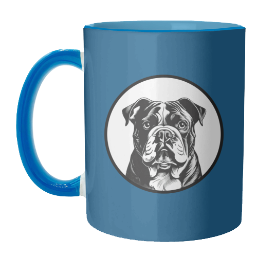 Bulldog Cameo Dog Portrait - unique mug by Adam Regester