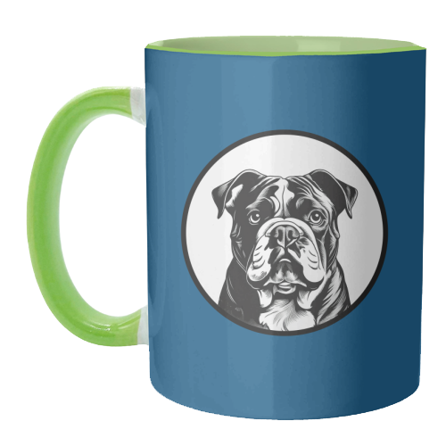 Bulldog Cameo Dog Portrait - unique mug by Adam Regester
